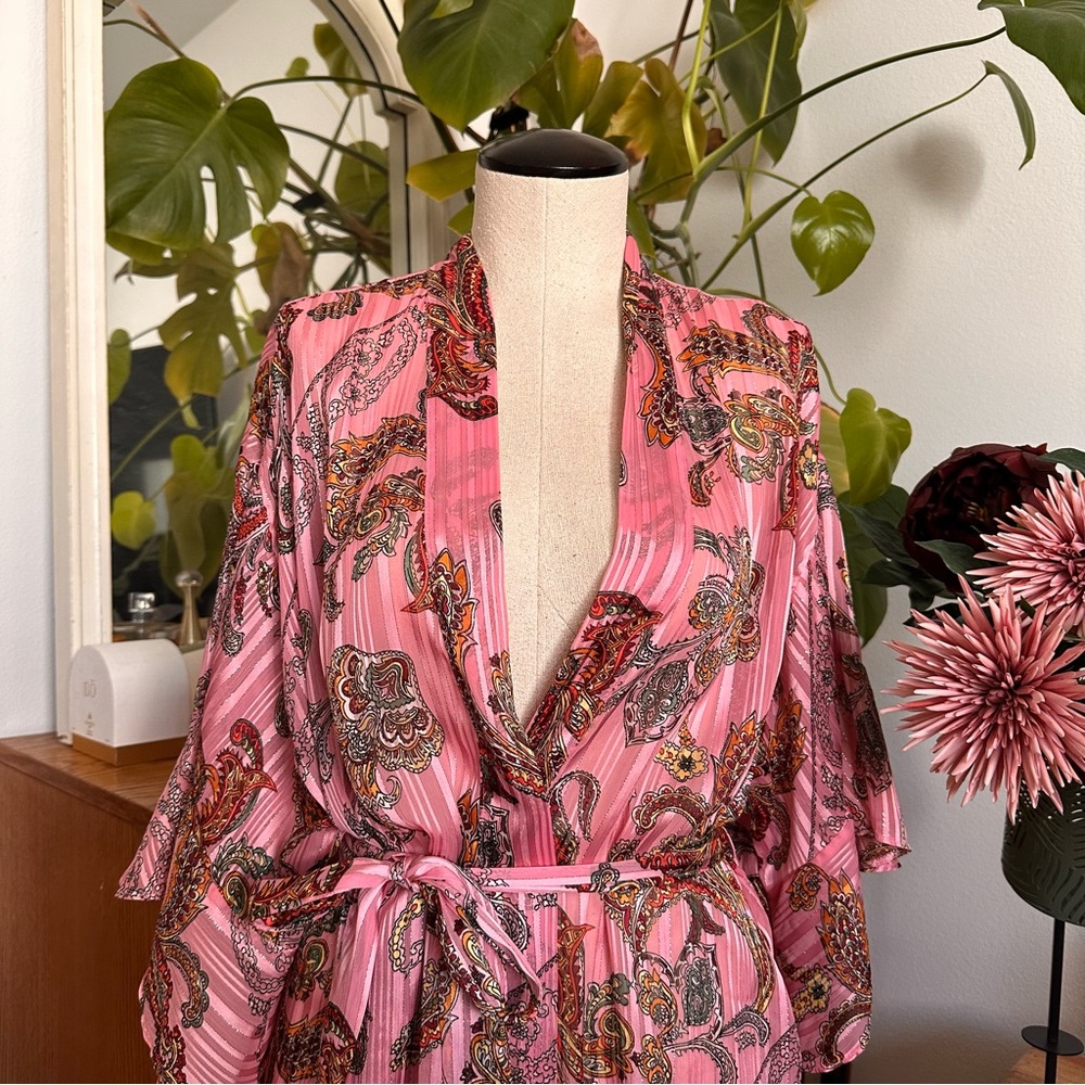Y2k Victoria's Secret Pink Paisley Robe - Picture 3 of 7